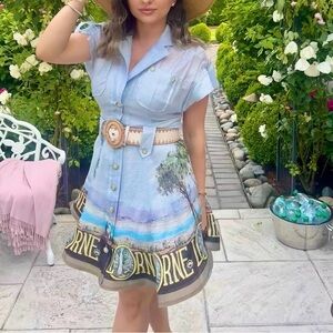 Zimmermann Light Blue  Sheer / Linen Postcard Dress